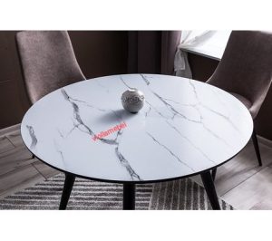 Стол мраморная столешница обеденный SIGNAL IDEAL керамический эффект/черный мат, 100/76 купить Лида Ивье Новогрудок Violla viollamebel ВиоллаМебель